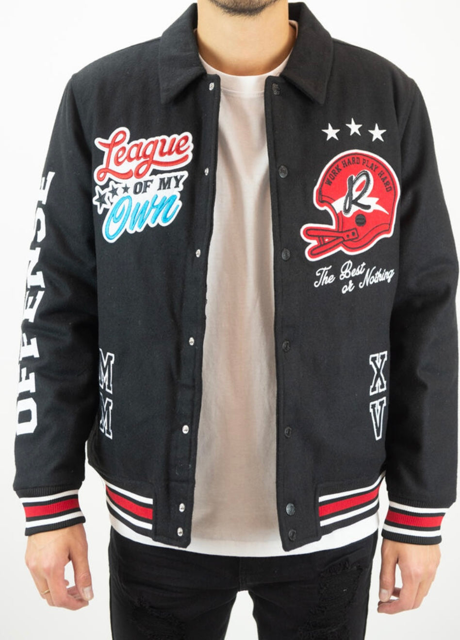 Rebel Minds - Black Varsity Jacket