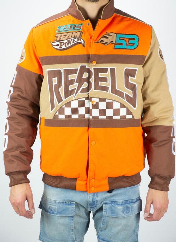 Rebel Minds - Orange / Brown Varsity Jacket