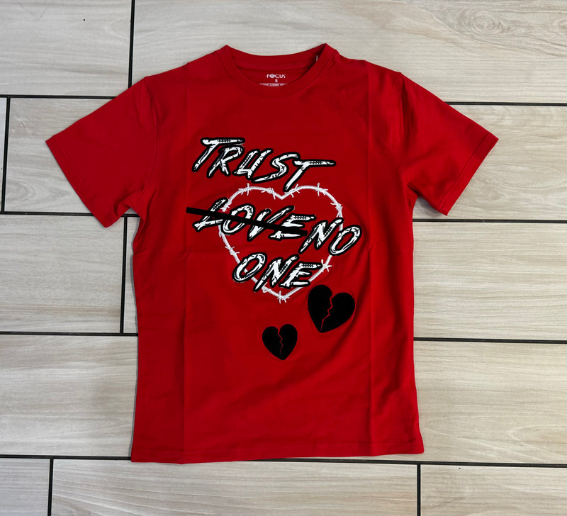 Focus - Love No One Red / White Tee