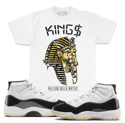 Jordan 11 DMP Gratitude 11s Shirt Million - Gold Kings - White Shirt