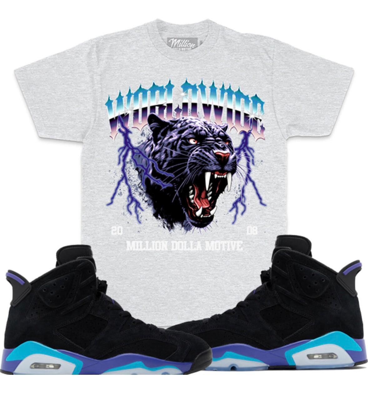 Million - Worldwide Tiger Heather Grey Tee