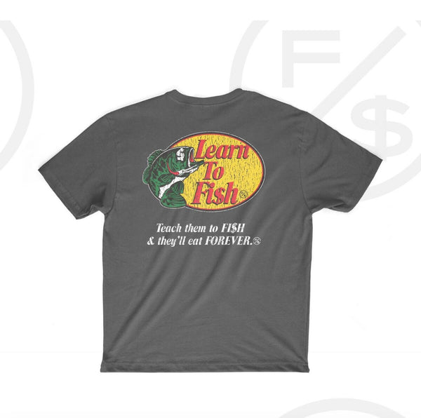 Fly Supply - Learn To Fish Grey Tee
