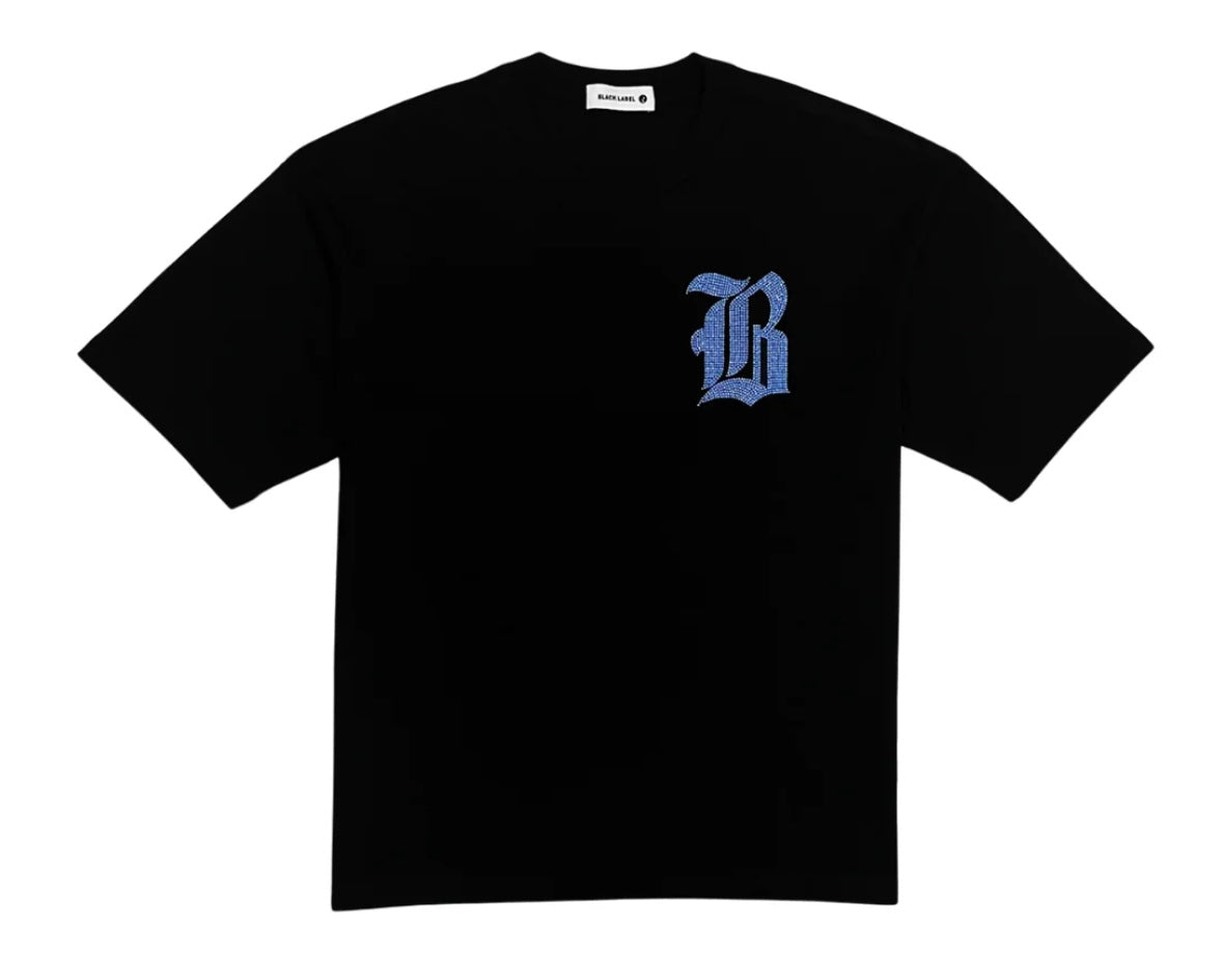 Black Label - Rhinestone Black Sky Blue Tee