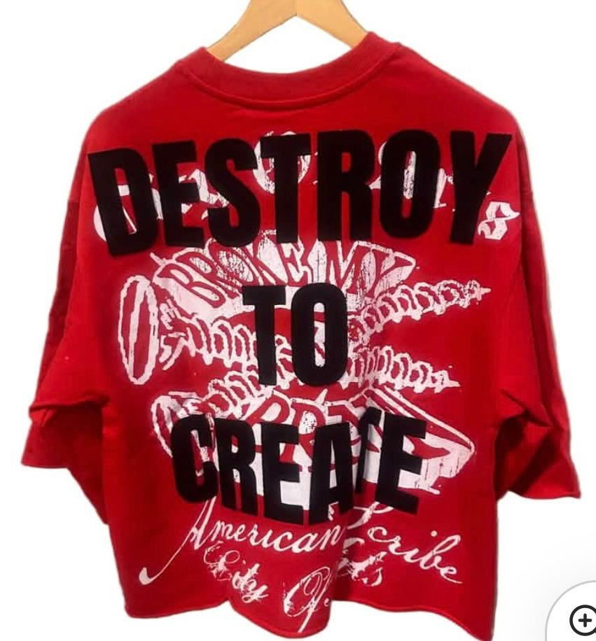 Syndicate - Art Red Black Crop Tee