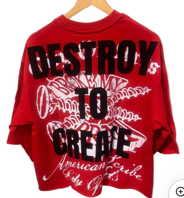 Syndicate - Art Red Black Crop Tee