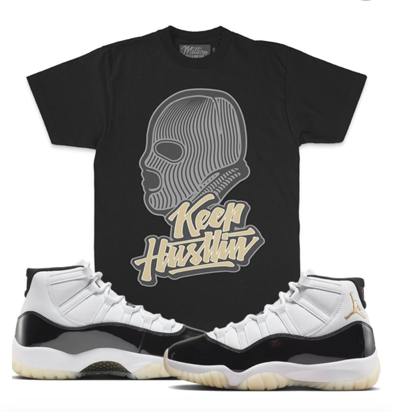 Jordan 11 DMP Gratitude 11s Shirt Million - Keep Hustlin Mask Shirt