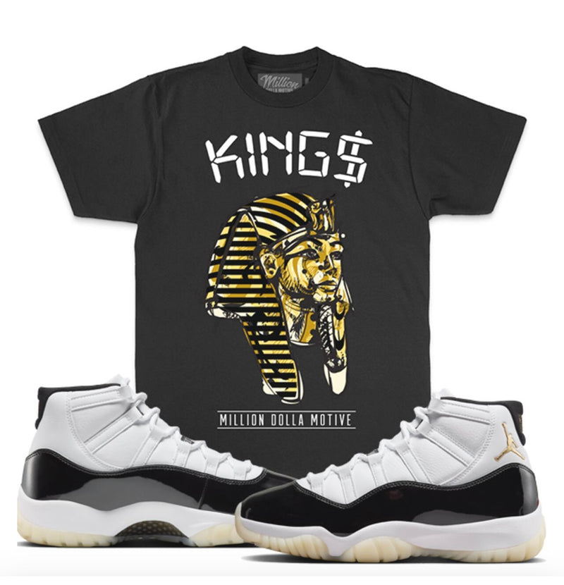 Jordan 11 DMP Gratitude 11s Shirt Million - Gold Kings Black Tee