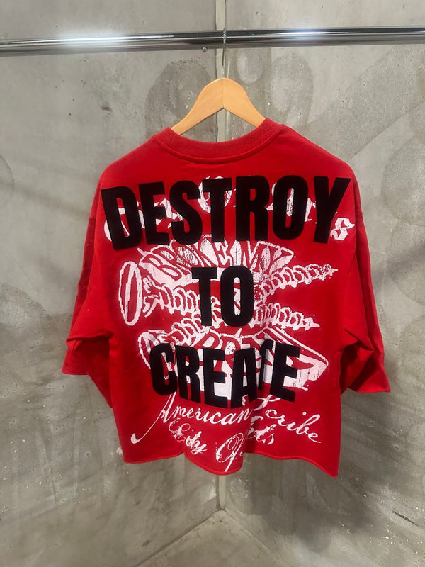 Syndicate - Art Red Black Crop Tee