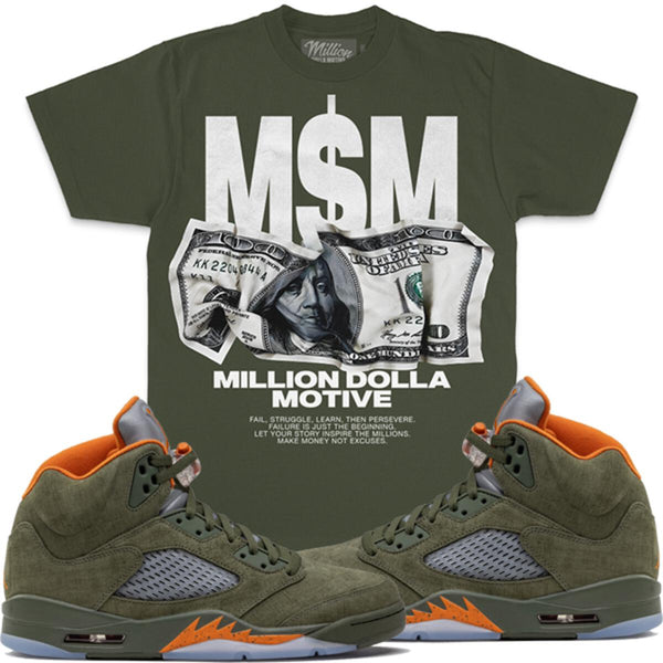 Jordan 5 Olive 5s Shirt Million - M$M Olive Green Shirt