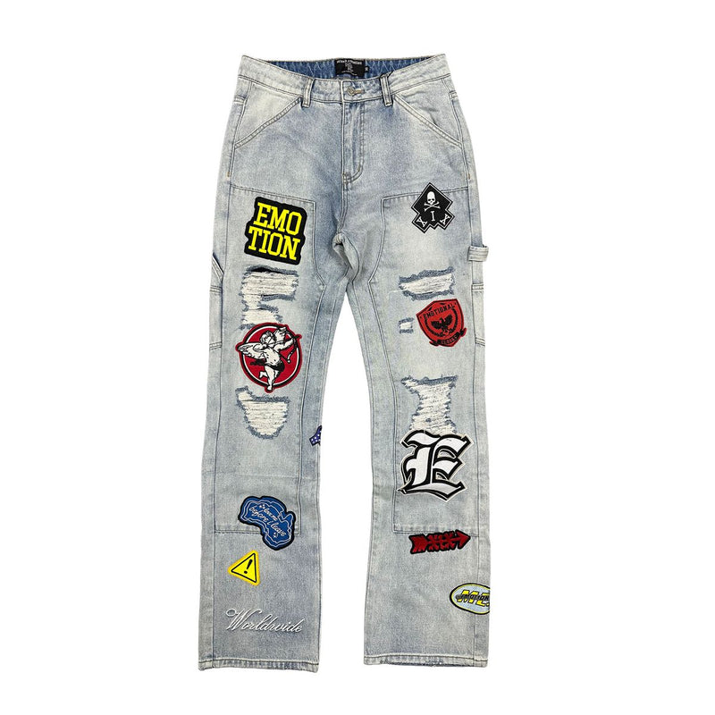 Mixed Emotions - Worker Patch Blue Jeans