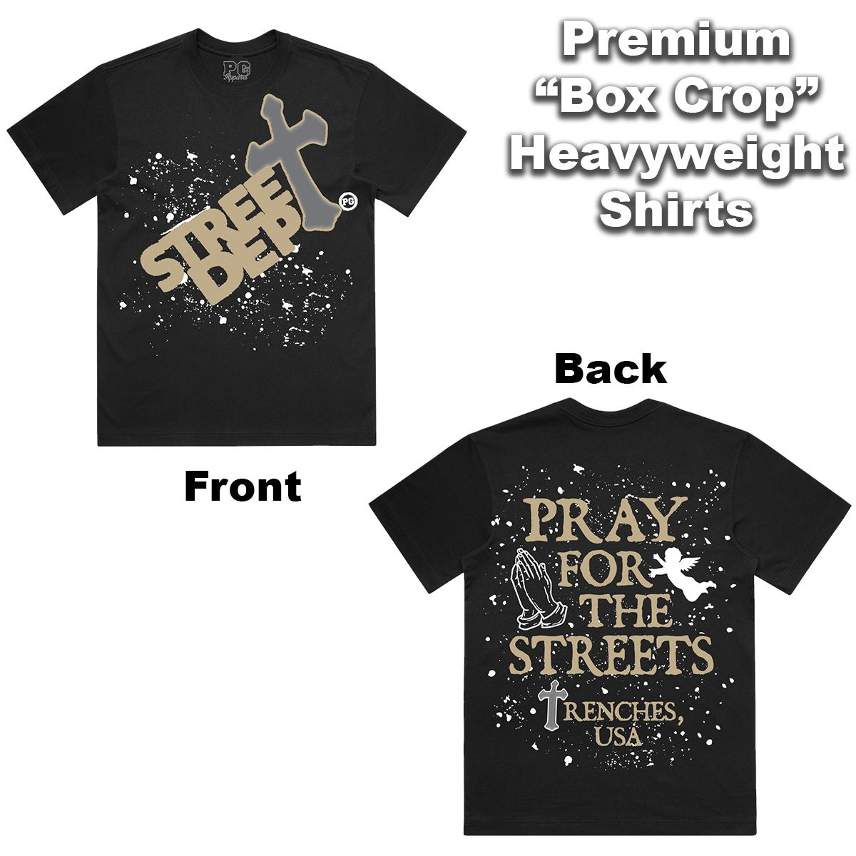 Street Dept - Pray For The Streets Black Khaki Tee