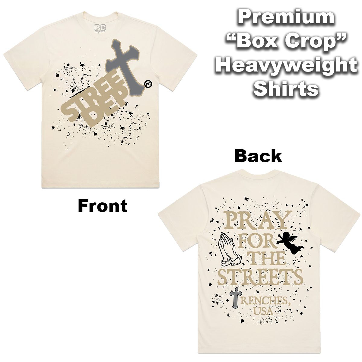 Street Dept - Pray For The Streets Cream Khaki Tee