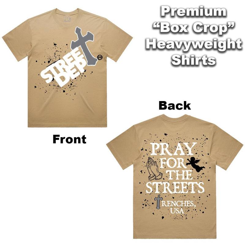 Street Dept - Pray For The Streets Khaki White Tee