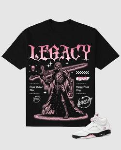 Jordan 5 Soft Pink Shirts G West - Skeleton Sword Black Pink Tee