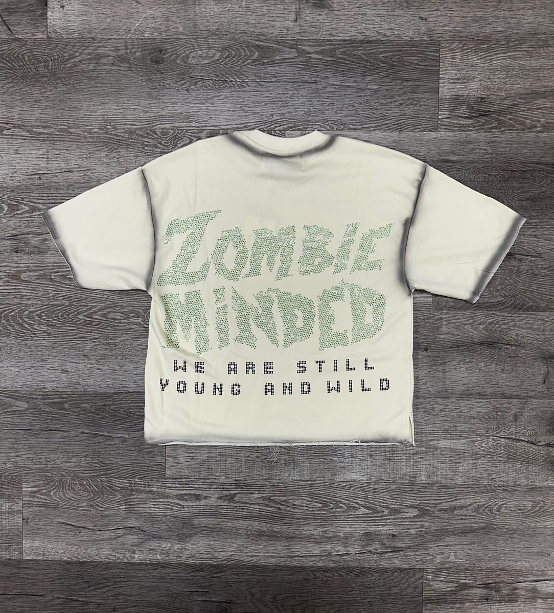 BKYS - Zombie Washed Off White Crop Tee