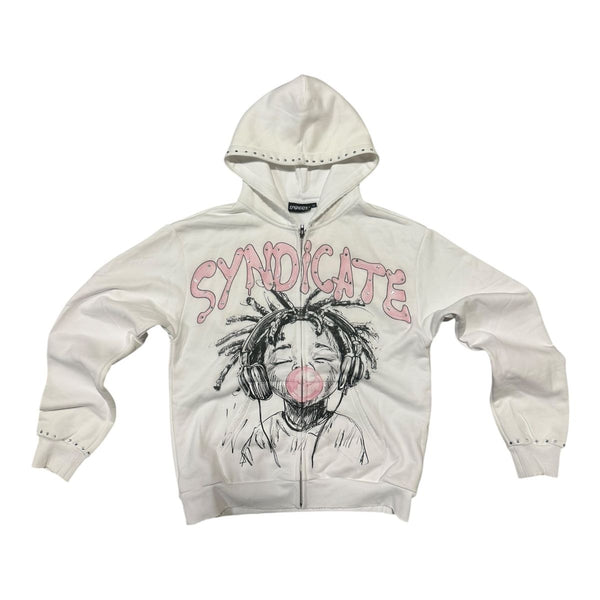 Jordan 5 Soft Pink Hoodie Syndicate - Youth White Pink Hoodie
