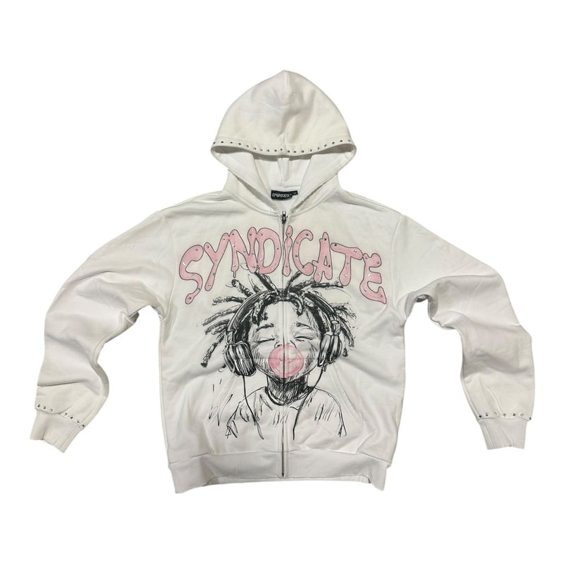 Jordan 5 Soft Pink Hoodie Syndicate - Youth White Pink Hoodie