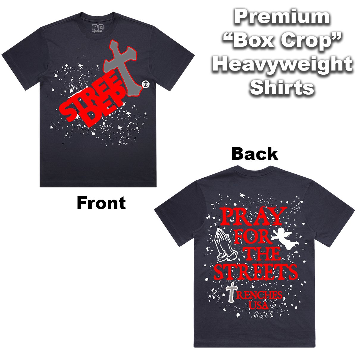 Street Dept - Pray For The Streets Black Red Tee