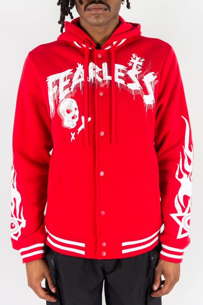 Rebel Minds - Fearless Red Varsity Jacket