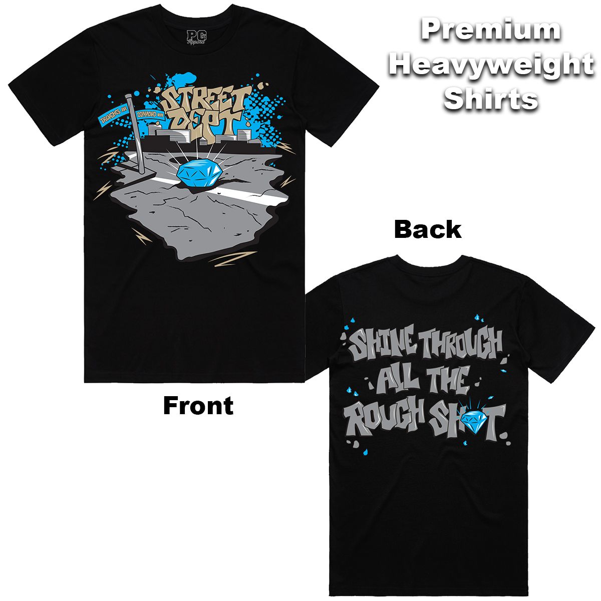 Jordan 5’s UNC T-Shirt Street Dept - Diamond UNC Blue Tee