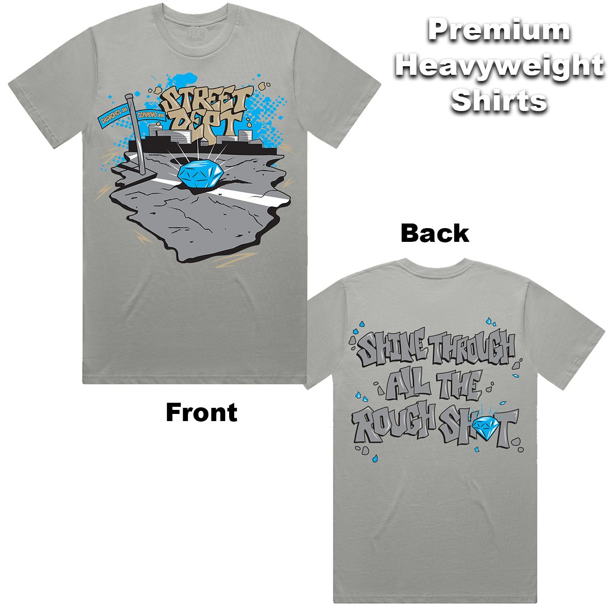 UNC 5’s T-Shirt -  Street Dept - Diamond Wolf Grey Tee