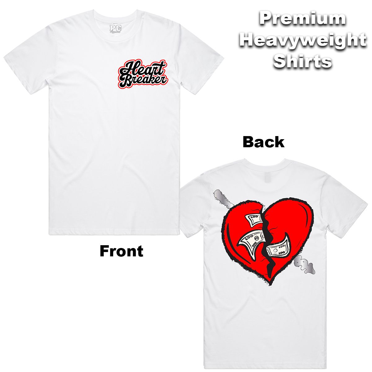 POG - Big Heart White Red Tee
