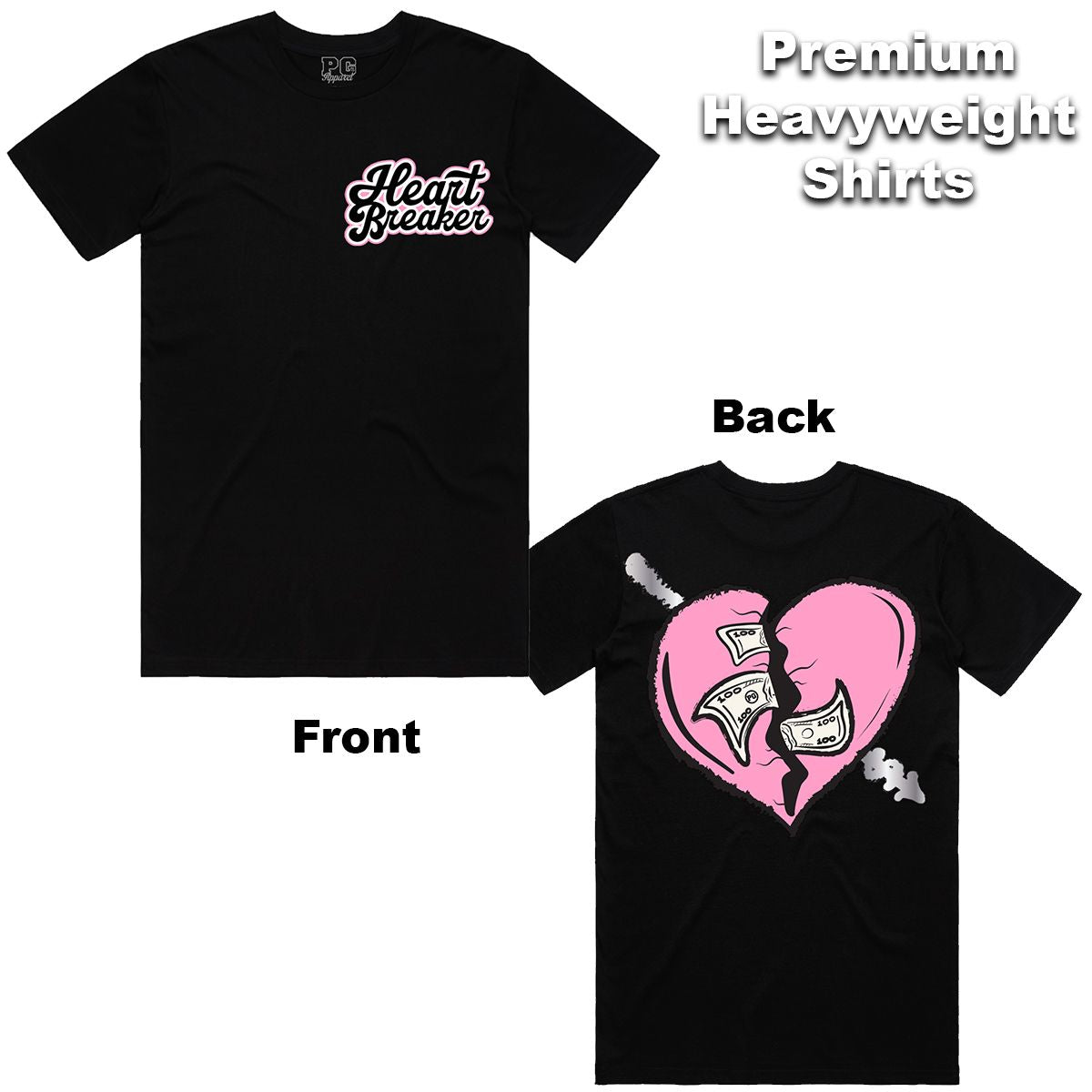 POG - Big Heart Black Pink Tee