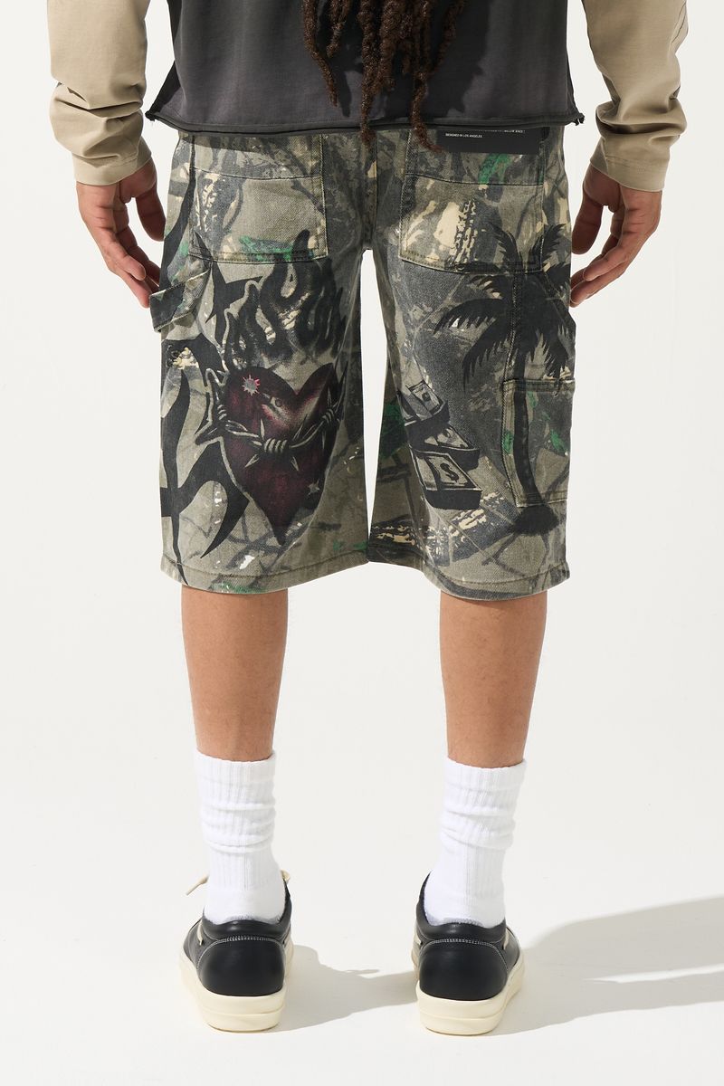 Serenede - Shorts PARADISE Camo Denim Shorts