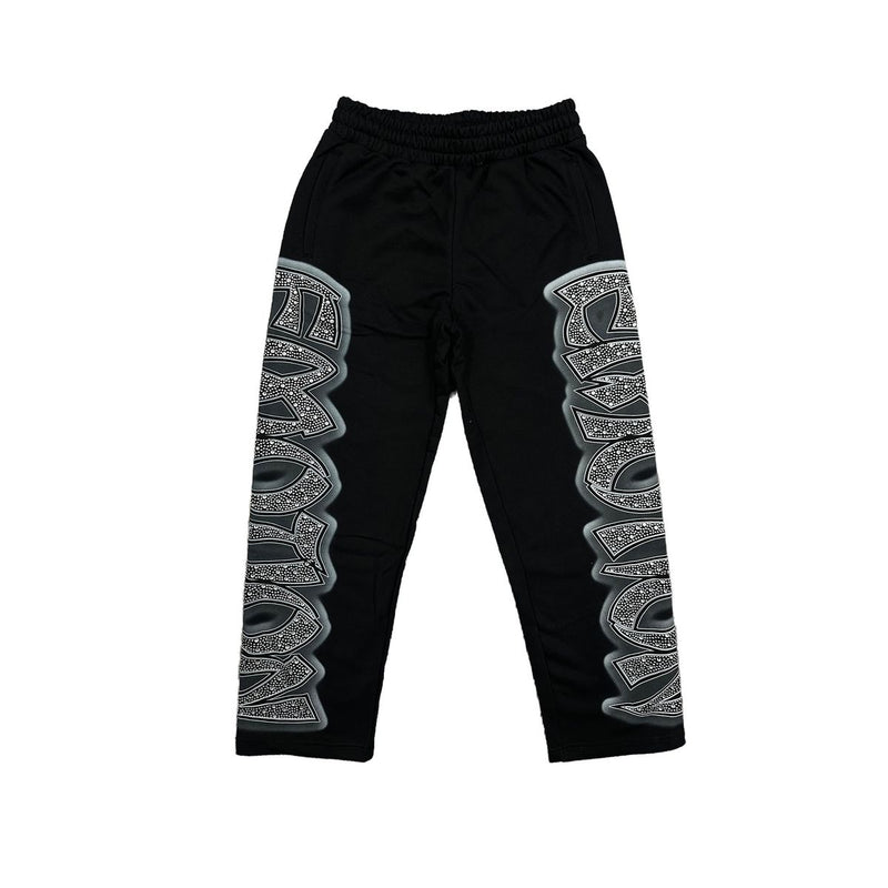 Mixed Emotions - Midnight Rhinestone Black Joggers