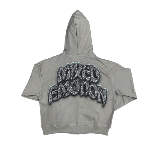 Mixed Emotions - Last Ride Rhinestone Grey Hoodie