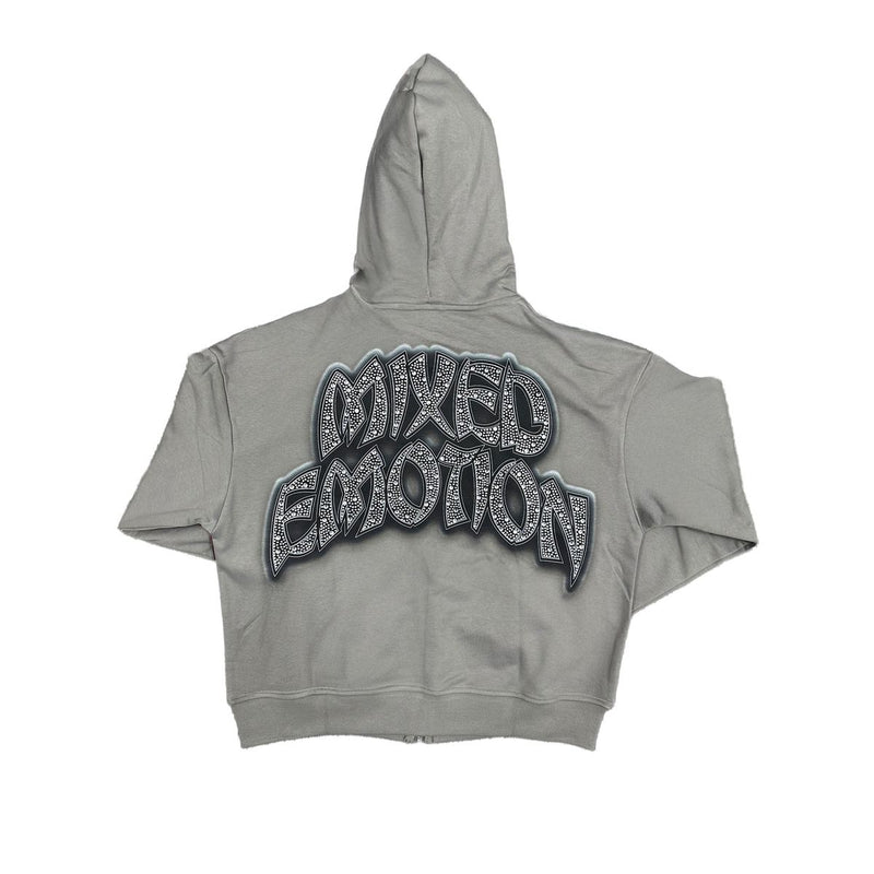 Mixed Emotions - Last Ride Rhinestone Grey Hoodie