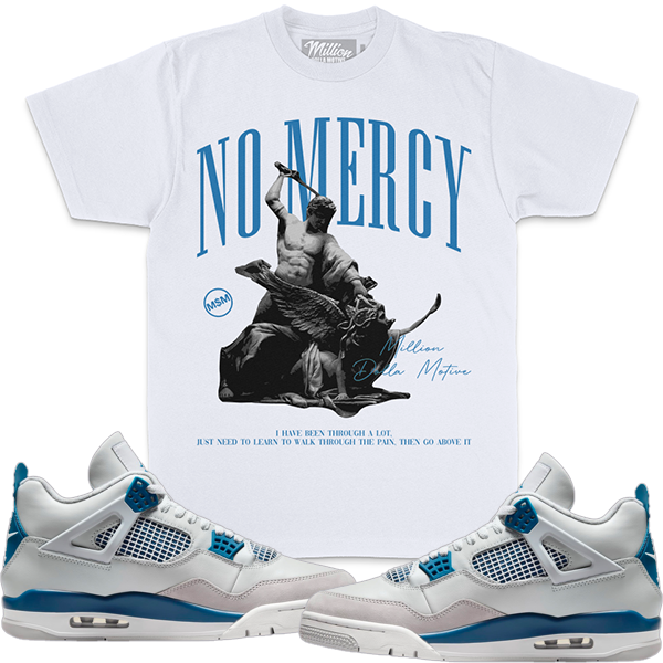 Jordan 4 Military 4s Shirt - No Mercy Military Blue Tee