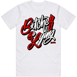 Jordan 12 Red Taxi 12s Shirt - Be Lying White Red Tee