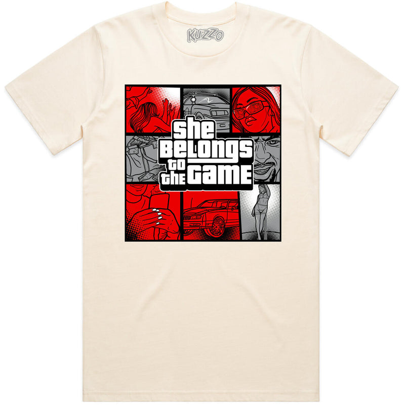 Jordan 5 Sail 5s Shirt - She Belongs To The Game Natural Tee