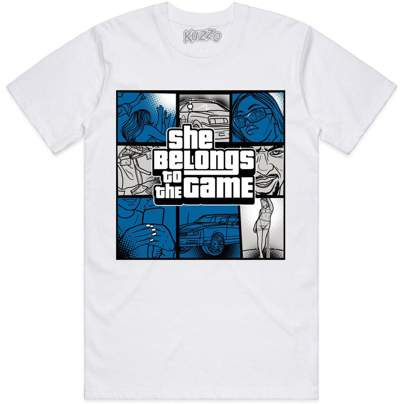 Jordan 4 Military 4s Shirt - She Belongs To The Game White Tee