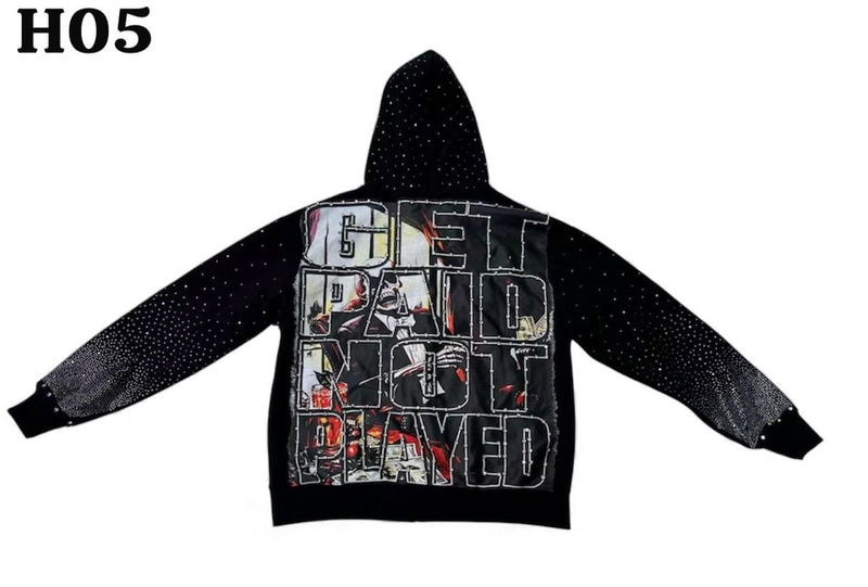 Mind Gamez - Blessed Rhinestone Black Hoodie