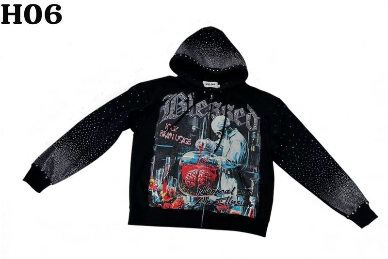 Mind Gamez - Normal Is A Illusion Rhinestone Black Hoodie