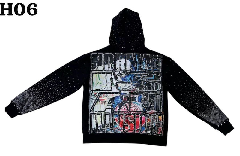 Mind Gamez - Normal Is A Illusion Rhinestone Black Hoodie