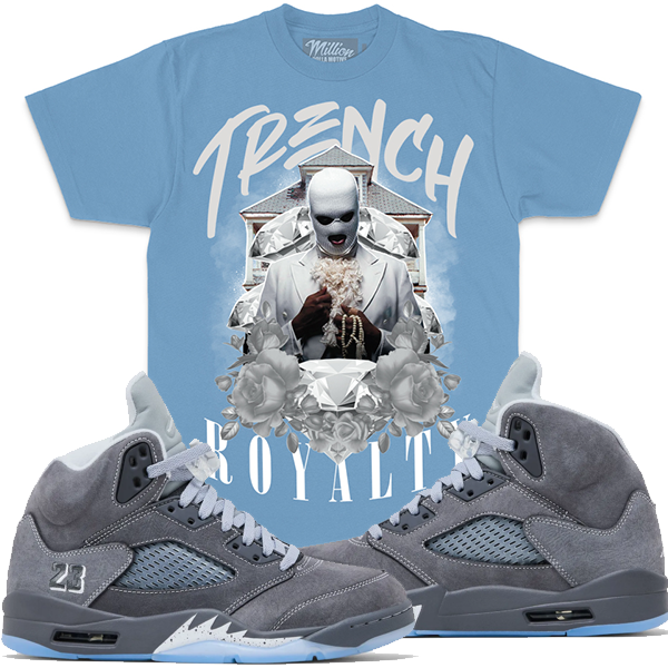 Wolfe Grey 5’s T-Shirt Million - Trench Royalty University Blue Tee