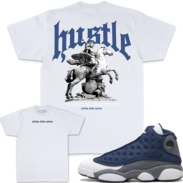 Flint 13’s T-Shirt Million - Hustle White Navy Tee