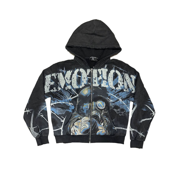 Mixed Emotions - Radioactive Black Blue Hoodie