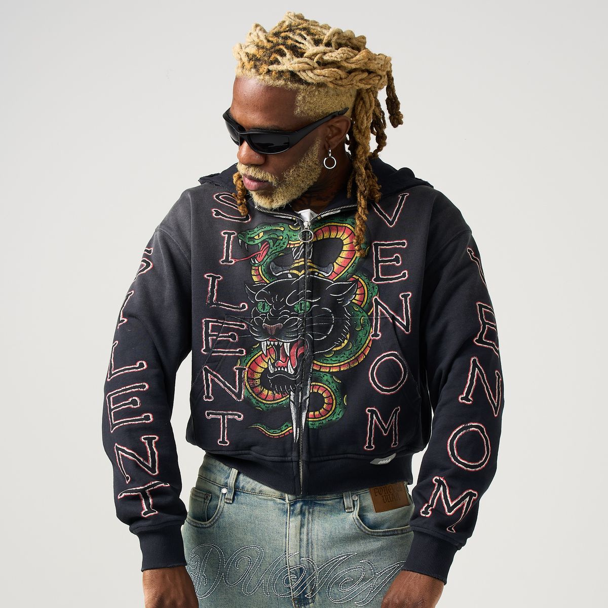 Duaa - Snake Black Green Hoodie