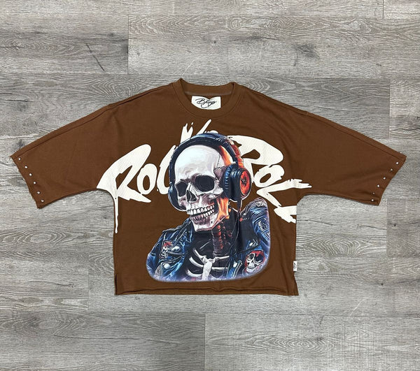 BKYS - Rock & Roll Brown Crop Tee