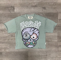 BKYS - Blackout Mint Green Crop Tee