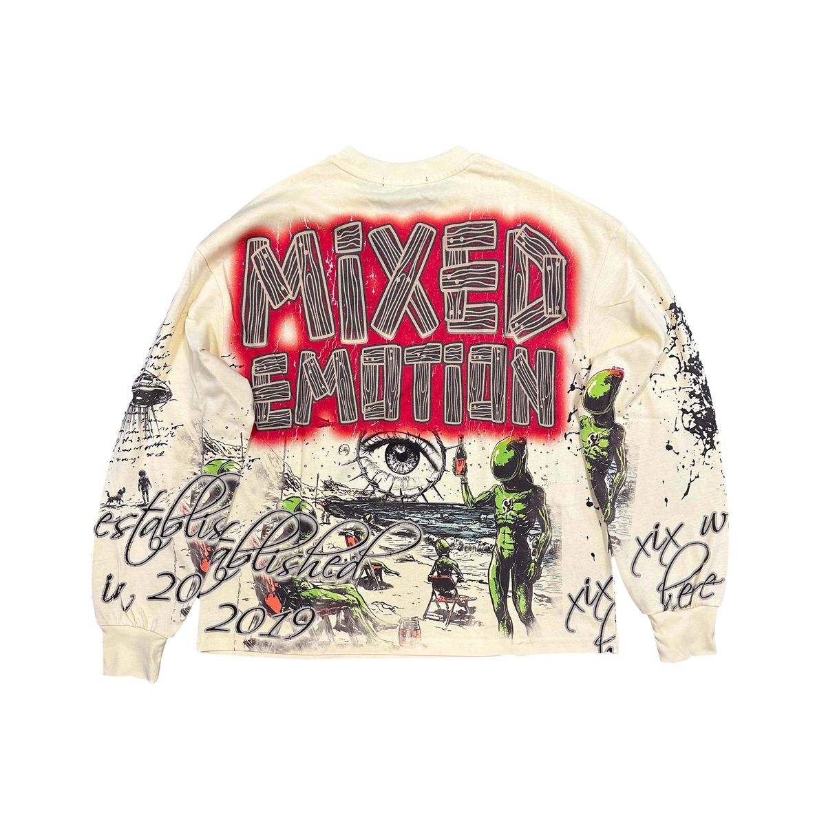 Mixed Emotions - Art Club Long Sleeve Cream Tee