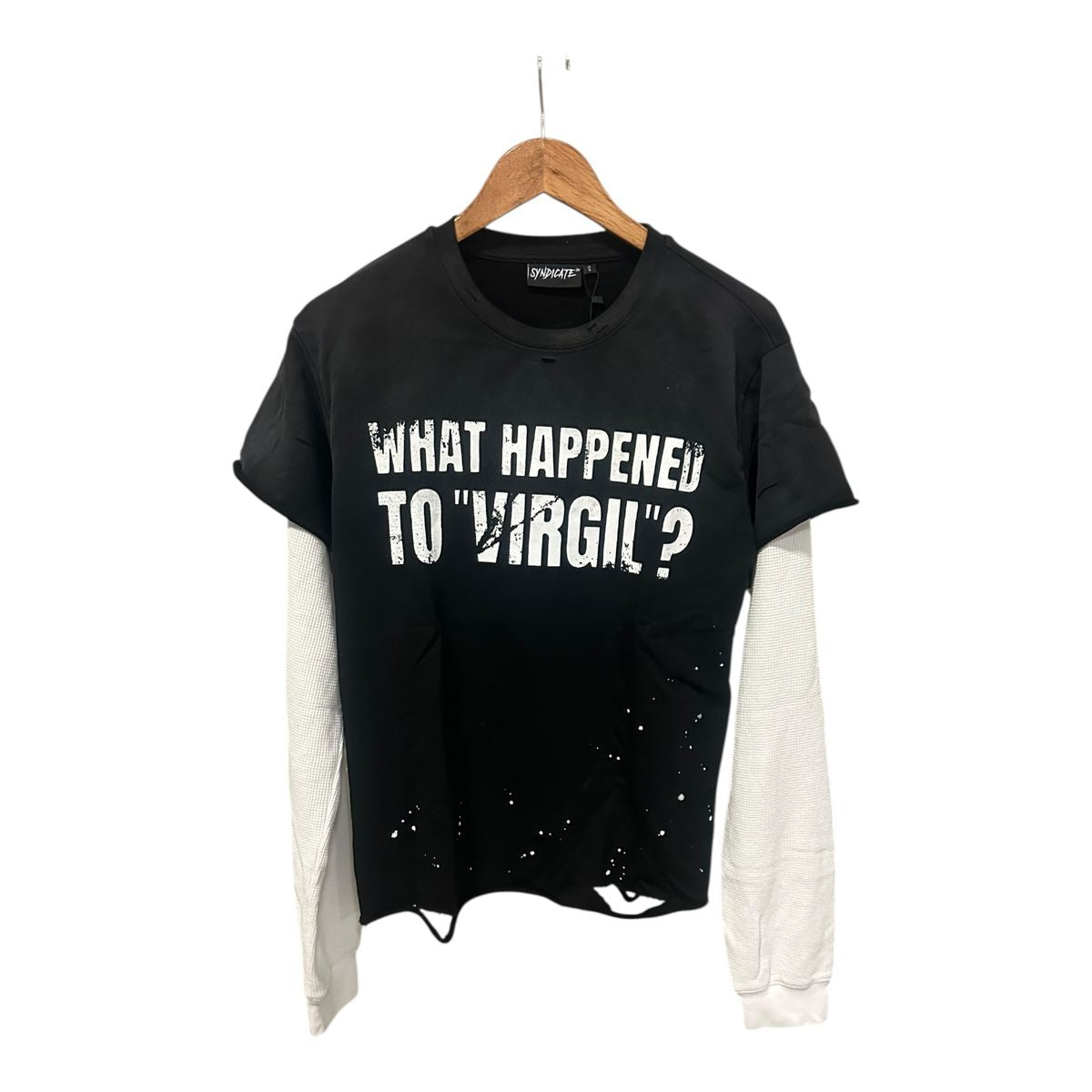 Virgil Black Wash Long Sleeve Tee - Syndicate Premium Streetwear