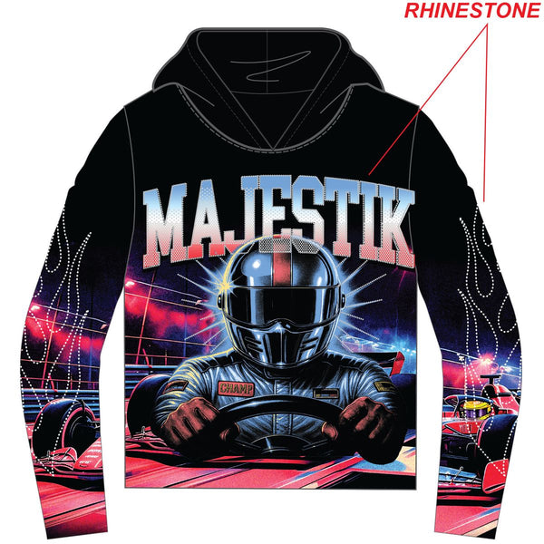 Majestik - Race Car Black Multi Color Hoodie