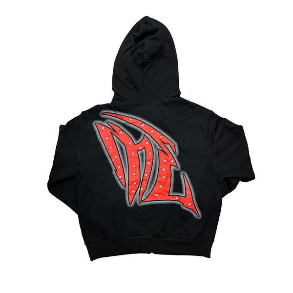 Mixed Emotions - Black Red Graffiti Hoodie