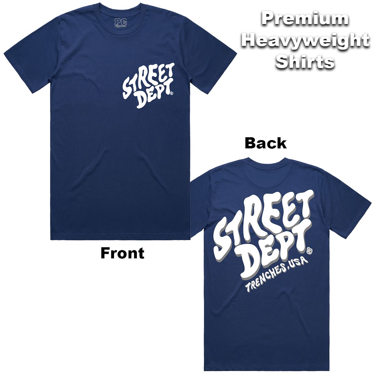 Street Dept - Crazy Cobalt Navy Blue White Tee