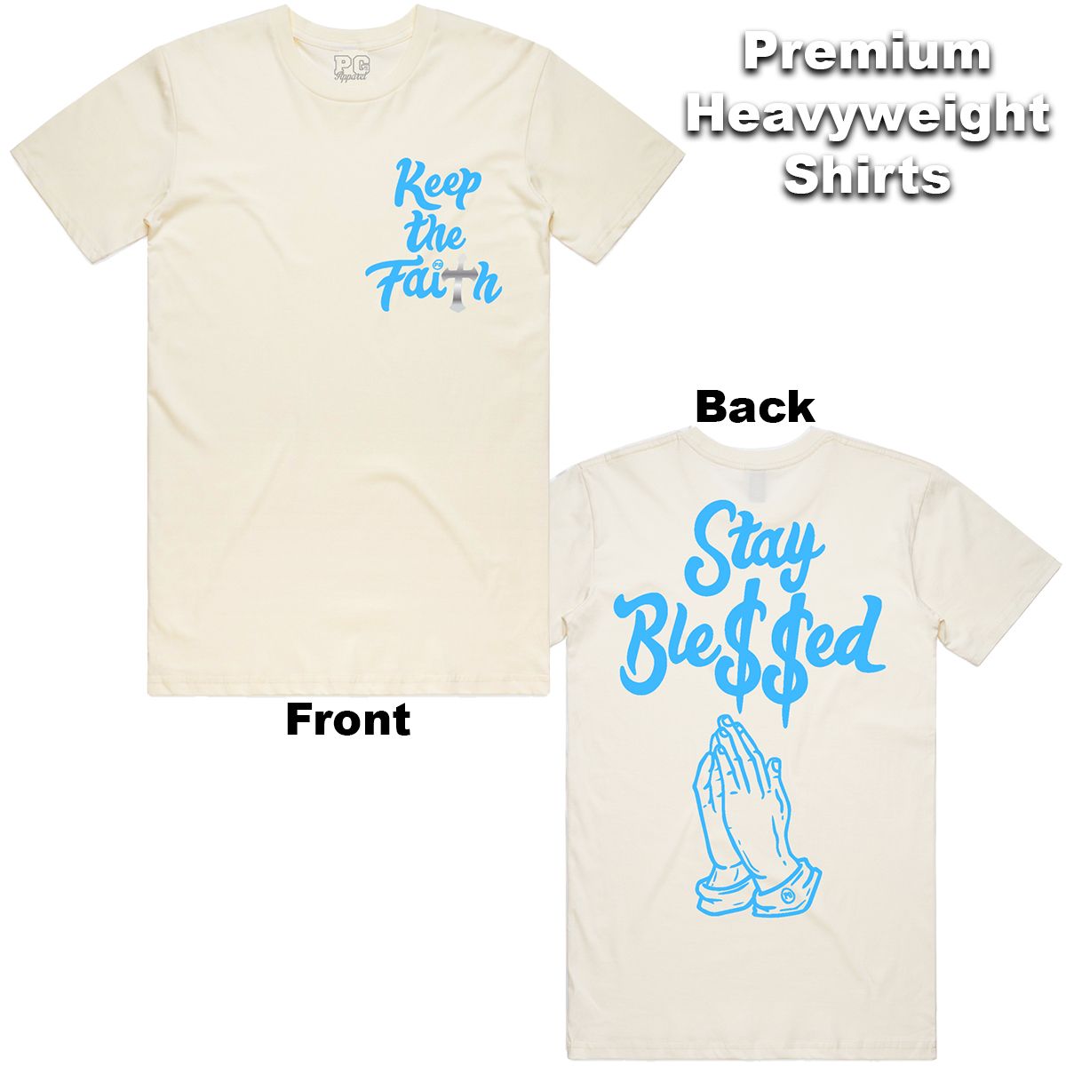 Politics - Stay Blessed Cream Carolina Blue Tee